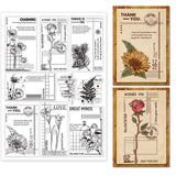 Globleland Art Journal, Vintage Floral Clear Silicone Stamp Seal for Card Making Decoration and DIY Scrapbooking
