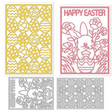 Globleland Easter Background, Bunny, Eggs Carbon Steel Cutting Dies Stencils, for DIY Scrapbooking/Photo Album, Decorative Embossing DIY Paper Card