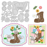 Globleland Boots, Flowers, Animals Carbon Steel Cutting Dies Stencils, for DIY Scrapbooking/Photo Album, Decorative Embossing DIY Paper Card