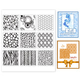 Globleland Square Dot Grid Background Clear Silicone Stamp Seal for Card Making Decoration and DIY Scrapbooking