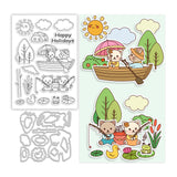Cat Cutting Dies and Silicone Clear Stamps Set, for DIY Scrapbooking/Photo Album, Decorative Embossing DIY Paper Card