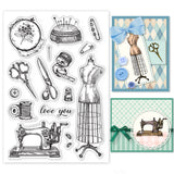 Globleland Vintage, Sewing Clear Stamps Silicone Stamp Seal for Card Making Decoration and DIY Scrapbooking