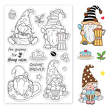 Globleland Gnome, Coffee, Drink, Elf Clear Silicone Stamp Seal for Card Making Decoration and DIY Scrapbooking