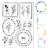 Globleland Plant Frame Clear Silicone Stamp Seal for Card Making Decoration and DIY Scrapbooking