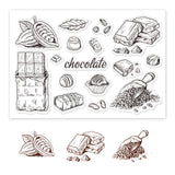 Chocolate Chunks, Cocoa Beans, Square Chocolate, Round Chocolate, Leaves, Cocoa Nuts Clear Silicone Stamp Seal for Card Making Decoration and DIY Scrapbooking