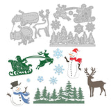 Globleland Santa Sleigh, Snowflake Snowman Carbon Steel Cutting Dies Stencils, for DIY Scrapbooking/Photo Album, Decorative Embossing DIY Paper Card