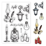 Globleland Lamp, Candle, Retro, Street Light Clear Silicone Stamp Seal for Card Making Decoration and DIY Scrapbooking