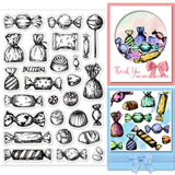 Globleland PVC Plastic Stamps, for DIY Scrapbooking, Photo Album Decorative, Cards Making, Stamp Sheets, Candy Pattern, 160x110x3mm