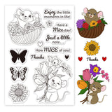 Globleland Bless The Rat, Butterfly, Flower, Mouse, Blessing Clear Silicone Stamp Seal for Card Making Decoration and DIY Scrapbooking