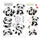Globleland Panda, Cute, Bamboo, Balloons, Happy Birthday, Flowers, Valentine's Day Clear Silicone Stamp Seal for Card Making Decoration and DIY Scrapbooking