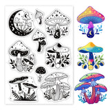 Globleland Magic Mushroom, Dream Mushroom, Floral Mushroom, Fungus, Star Moon Sun Clear Stamps Silicone Stamp Seal for Card Making Decoration and DIY Scrapbooking