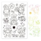 Globleland Clear Silicone Stamp Seal for Card Making Decoration and DIY Scrapbooking, Includes Gnome, St Patrick's Day, Clover, Green, Elf