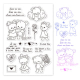 Globleland Clear Silicone Stamp Seal for Card Making Decoration and DIY Scrapbooking, Including Valentine, Bear, Phrase