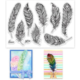 Globleland Feather Mandala Flower Love Clear Silicone Stamp Seal for Card Making Decoration and DIY Scrapbooking