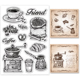 Globleland Coffee, Coffee Dessert, Coffee Cup Clear Silicone Stamp Seal for Card Making Decoration and DIY Scrapbooking