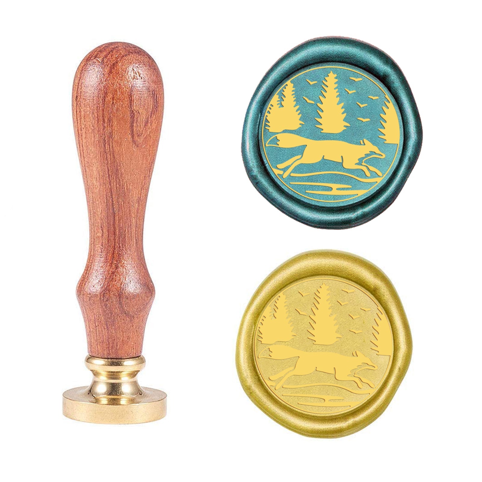 Fox Forest Wood Handle Wax Seal Stamp
