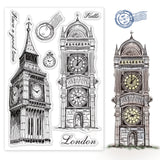 Globleland Clock Building, Bell Tower, Vintage, London, Travel Clear Silicone Stamp Seal for Card Making Decoration and DIY Scrapbooking