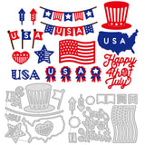 Globleland Independence Day, Hat, Flag, Map, Fireworks Carbon Steel Cutting Dies Stencils, for DIY Scrapbooking/Photo Album, Decorative Embossing DIY Paper Card