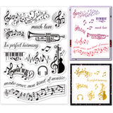 Globleland Music Clear Stamps Silicone Stamp Seal for Card Making Decoration and DIY Scrapbooking