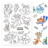 Globleland Summer, Swimming, Diving, Swimming Ring, Ice Cream Clear Silicone Stamp Seal for Card Making Decoration and DIY Scrapbooking