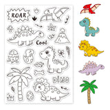 Dinosaur, Triceratops, Stegosaurus, Tyrannosaurus, Pterosaur, Dinosaur Egg, Volcano Clear Silicone Stamp Seal for Card Making Decoration and DIY Scrapbooking