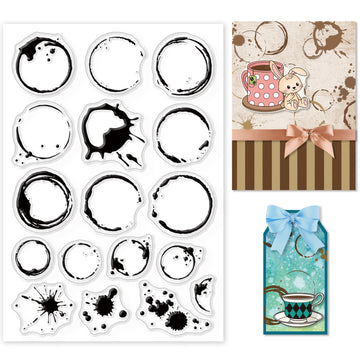 Coffee Tea Stains Background Clear Stamps