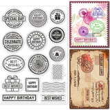 Globleland PVC Plastic Stamps, for DIY Scrapbooking, Photo Album Decorative, Cards Making, Stamp Sheets, Birthday Themed Pattern, 160x110x3mm