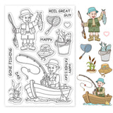 Fishing Dad Stamp Clear Silicone Stamp Seal for Card Making Decoration and DIY Scrapbooking