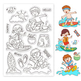 Globleland Surf Clear Stamps Silicone Stamp Seal for Card Making Decoration and DIY Scrapbooking