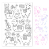 Globleland Alpaca, Drum, Piano, Cactus, Gift Box, Leaves, Hat, Lanterns, Leaves Clear Silicone Stamp Seal for Card Making Decoration and DIY Scrapbooking