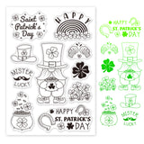 Globleland St. Patrick's Day, Shamrock, Four-leaf Clover, Lucky Clover, Sorrel, Good Luck, Gold Coins, Celebration, Carnival, Rainbow, Hat, Horseshoe, Beer Clear Silicone Stamp Seal for Card Making Decoration and DIY Scrapbooking