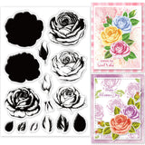 Globleland Valentine's Day Flowers, Roses Clear Silicone Stamp Seal for Card Making Decoration and DIY Scrapbooking