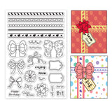 Globleland Bows, Ribbons, Sticky Notes Clear Silicone Stamp Seal for Card Making Decoration and DIY Scrapbooking