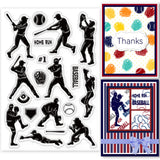 Globleland Baseball, Baseball Player Clear Stamps Silicone Stamp Seal for Card Making Decoration and DIY Scrapbooking
