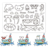 Globleland Sea Animals, Whale, Boat Clear Silicone Stamp Seal for Card Making Decoration and DIY Scrapbooking
