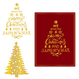 Globleland Christmas, Merry Christmas, Happy New Year, Christmas Tree Hot Foil Plate, for DIY Scrapbooking, Photo Album Decorative, Cards Making, Stamp Sheets