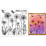 Globleland Dandelion Background Clear Stamps Silicone Stamp Seal for Card Making Decoration and DIY Scrapbooking