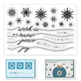 Globleland Snowflakes, Stars, Emotional Words Clear Stamps Seal for Card Making Decoration and DIY Scrapbooking