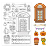 Autumn, Door, Pumpkin Clear Silicone Stamp Seal for Card Making Decoration and DIY Scrapbooking