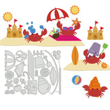 Globleland Crab, Beach, Conch, Shell, Sandcastle Carbon Steel Cutting Dies Stencils, for DIY Scrapbooking/Photo Album, Decorative Embossing DIY Paper Card