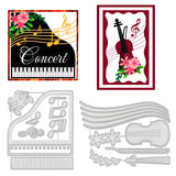 Globleland Piano, Violin, Music, Notes, Staff Carbon Steel Cutting Dies Stencils, for DIY Scrapbooking/Photo Album, Decorative Embossing DIY Paper Card