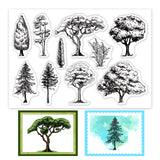 Globleland Tree, Plant, Landscape, Sketch Clear Stamps Silicone Stamp Seal for Card Making Decoration and DIY Scrapbooking