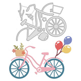 Globleland Bicycles, Balloons, Flowers and Plants, Tires, Woven Baskets Carbon Steel Cutting Dies Stencils, for DIY Scrapbooking/Photo Album, Decorative Embossing DIY Paper Card