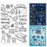Globleland Graduation Hat Rose Stamps Silicone Stamp Seal for Card Making Decoration and DIY Scrapbooking