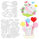 Globleland Elephant and Balloon Carbon Steel Cutting Dies Stencils, for DIY Scrapbooking/Photo Album, Decorative Embossing DIY Paper Card