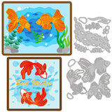 Globleland Goldfish, Aquatic Plants Carbon Steel Cutting Dies Stencils, for DIY Scrapbooking/Photo Album, Decorative Embossing DIY Paper Card