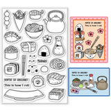 Globleland Sushi, Rice Balls, Japanese Food Clear Silicone Stamp Seal for Card Making Decoration and DIY Scrapbooking