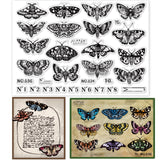 Globleland Moth, Butterfly Clear Stamps Seal for Card Making Decoration and DIY Scrapbooking