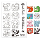 Globleland Animals, Blocks, Cute, Cartoon Clear Silicone Stamp Seal for Card Making Decoration and DIY Scrapbooking