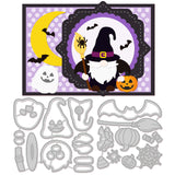 Globleland Halloween Gnome, Pumpkin, Bat, Ghost, Spider, Candy Carbon Steel Cutting Dies Stencils, for DIY Scrapbooking/Photo Album, Decorative Embossing DIY Paper Card